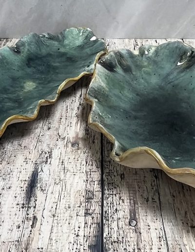 Ceramic turquoise platters